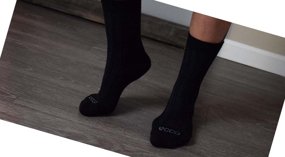 Women's Ecco Dress Short-Crew Socks Black | USA 421ILH